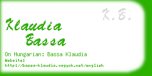 klaudia bassa business card